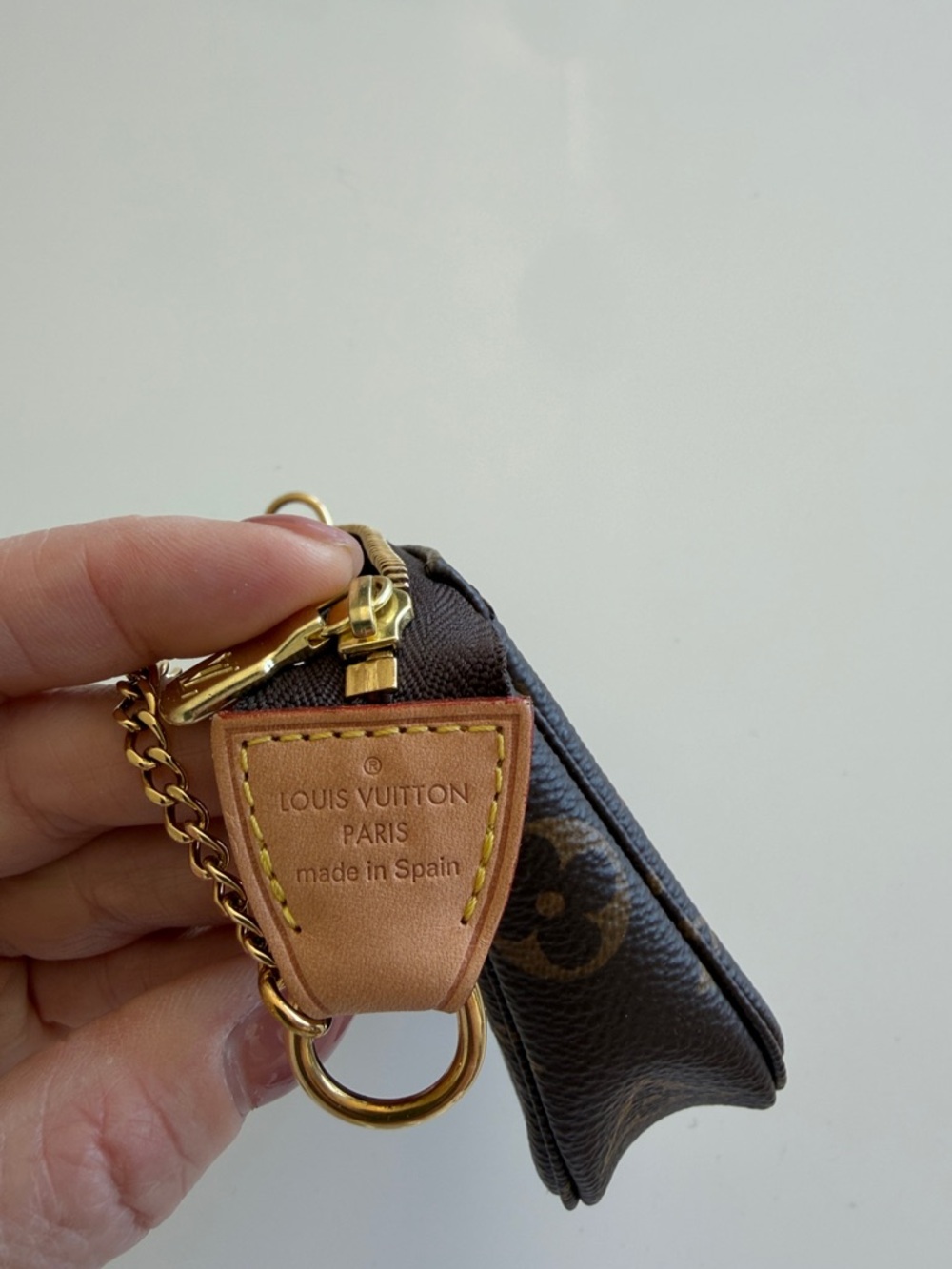Louis Vuitton Monogram Mini Pochette with Gold Chain - Brown - Picture 2 of 5